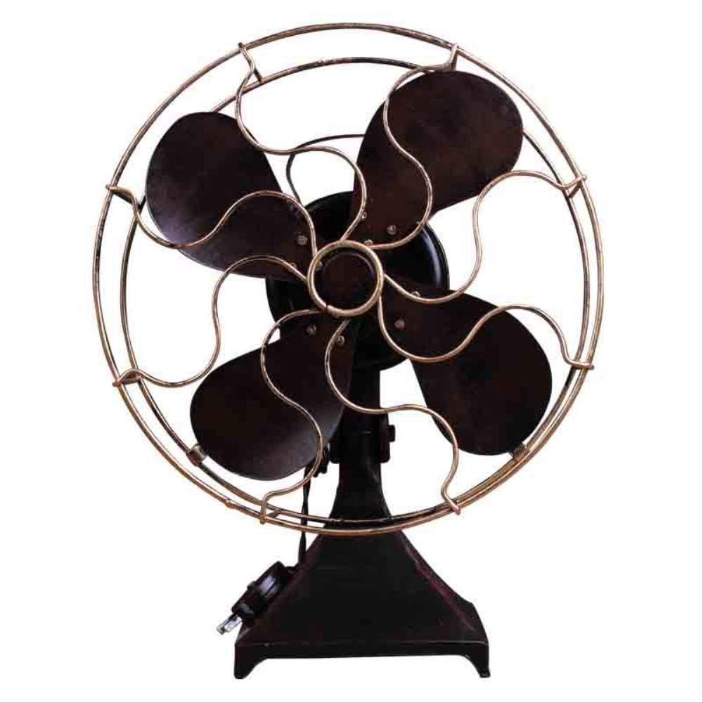 GIAO Figurines Ornaments Figurines Decor Handmade Wrought Iron Retro Fan Model Movie Studio Photo Studio Props Window Decoration Model