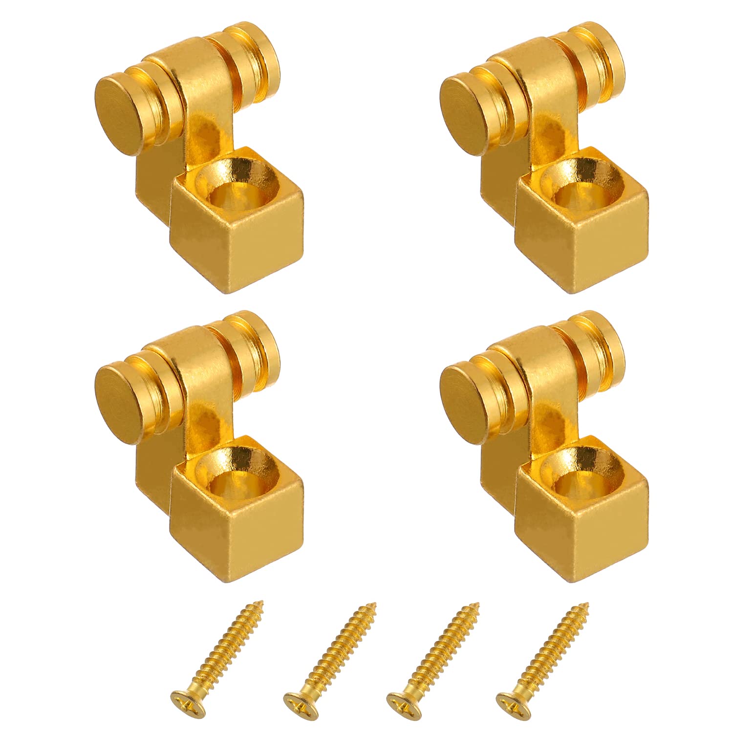 HUAREW 4PCS Guitar Roller String Trees Retainer String Guides for Electric Guitar Bass with Screw(Gold)