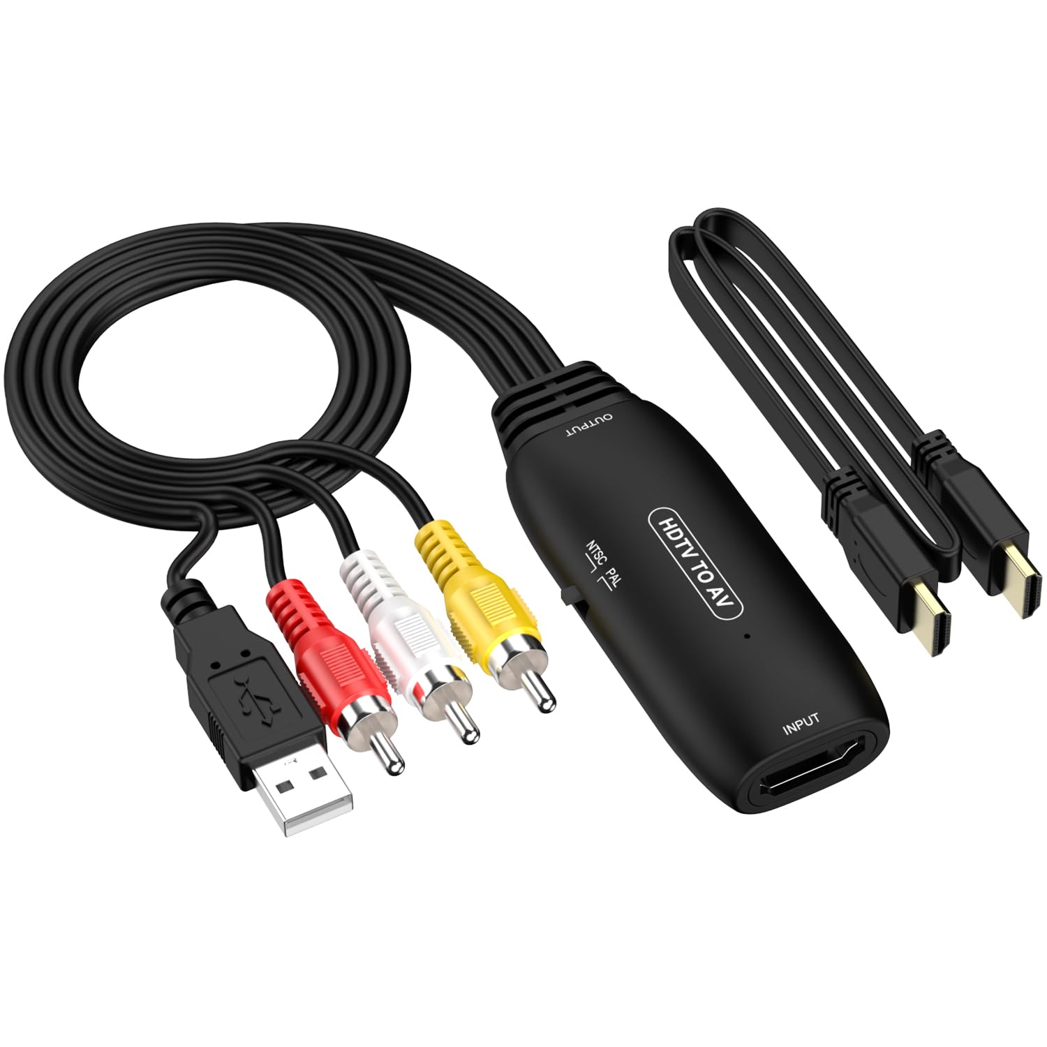 Fifod HDMI RCA 变换 コンポジット hdmi 変換 hdmi to rca モニター、TV、VHS、DVDプロジェクター用NTSC、PAL出力対応 オーディオとビデオの同時出力 の商品画像