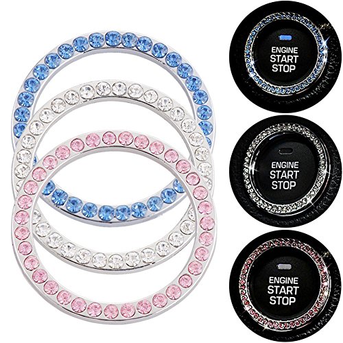 Gilroy Auto Start Decor Rhinestone Car Engine Start Stop Decoration Crystal Interior Ring Decal for Vehicle Ignition Button