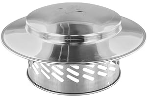 304 Stainless Steel Chimney Cap Exterior Wall Fresh Air Outlet Roof Pipe Exhaust Hood Vent Cover Rain Guard for Roof Vents Fl