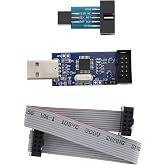 Create idea 1 Set51 AVR USB ISP ASP Microcontroller Programmer Downloader with Cable 10Pin to 6Pin Adapter Board Compatible with Atmel AVR and More Programmer