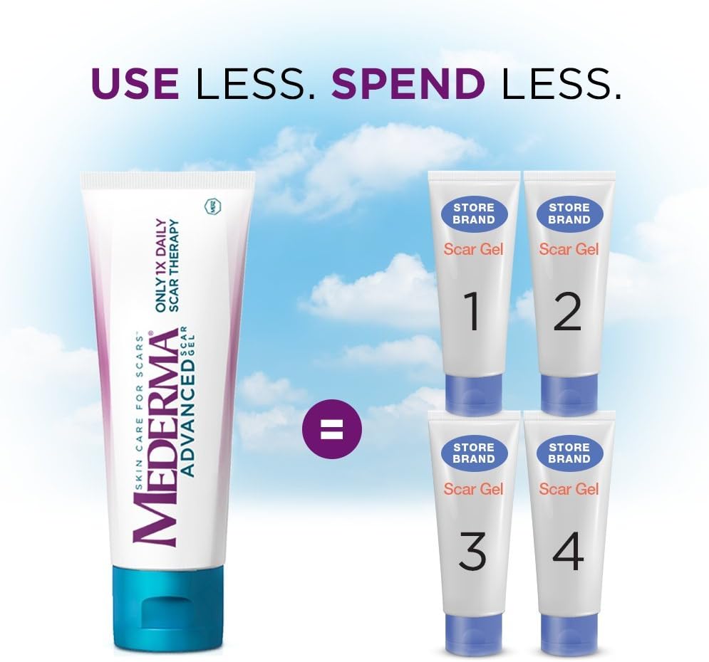 Mederma Advanced Scar Gel - 1x Daily: Use less, save more - Reduces the Appearance of Old & New Scars - #1 Doctor & Pharmacist Recommended Brand for Scars - 0.7 ounce, 0.7 Ounce : Scar Reducing Treatments : Beauty