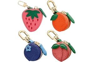 GINTBN Leather Fruit Purse Charm,Cute Mini Coin Purse Keychain,Keychain Purse Backpack Decoration Gifts for Girl Women