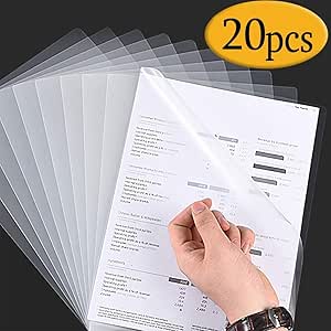 Amazon.com : YOTINO 20 Pcs Clear Document Folder Copy Safe ...