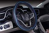ISTN Microfiber Leather Steering Wheel Cover 15 inch Universal Black Blue view 3