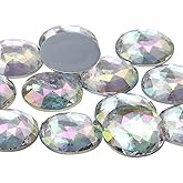 25mm Crystal Clear AB H702 Flat Back Round Acrylic Rhinestones Plastic Circle Gems for Costume Making Cosplay Jewels Pro Grade Embelishments - 20 Pieces (Crystal AB)