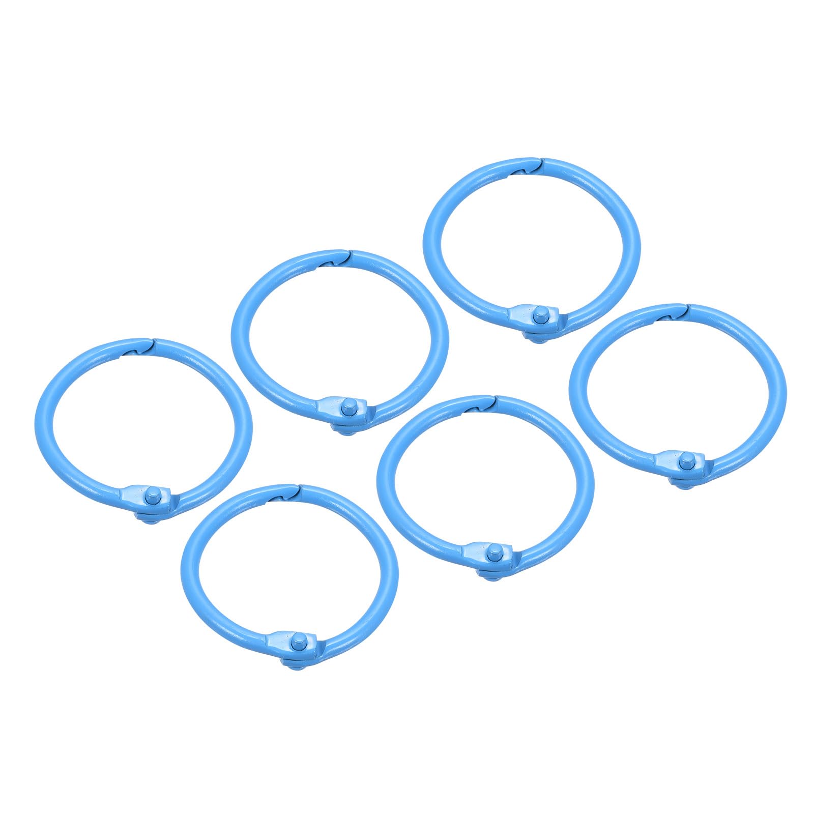 METALLIXITY Loose Leaf Binder Rings (30mm/1.2 Inch) 12Pcs, Steel Key Ring Binder Clips Book Rings - for Home or Office, Blue