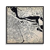 Framed Canvas Wall Art Map Canvas Prints Home Artwork Decoration for Living Room,Bedroom - 16x16 inches