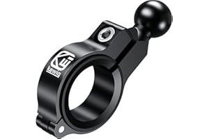 BRCOVAN Aluminum Alloy Handlebar Clamp Mount Base with 17mm TPU Ball for Round Rails Diameter 0.5'' 0.87'' 1'' 1.26'', Compat