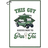 Juoqg This Guy Know How To Par Tee Golf Towel, Funny Golf Bag Towel With Clip, Golfing Accessories for Men, Golfing Gifts for Son Dad Grandpa, Father Day Birthday Retirement Gifts for Golfer Sport Fan