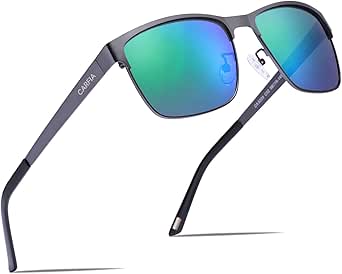 Carfia Metal Mens Sunglasses Polarized UV400 Protection for Driving Fishing Hiking Golf Everyday Use