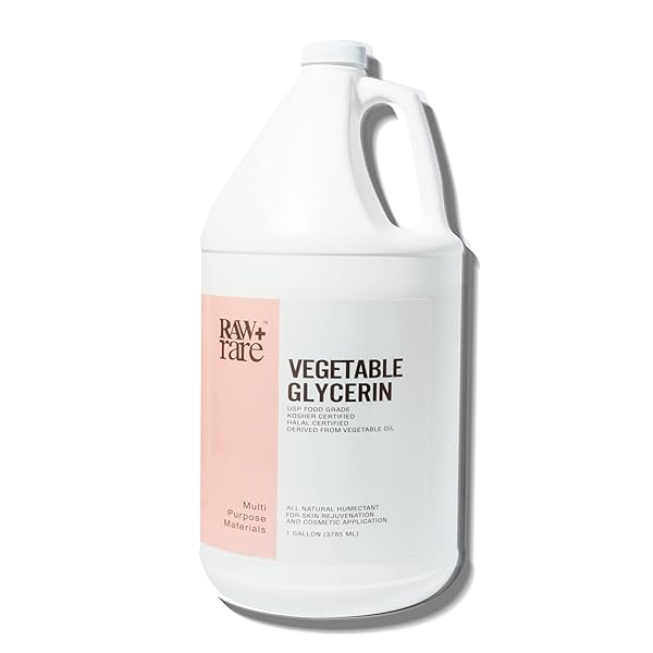 RAW PLUS RARE NATURAL GLYCERIN FOR SKIN AND FACE, BULK GALLON (128 FL OZ), USP FOOD GRADE/COSMETIC GRADE, FOR HAIR, SKIN, CRAFTS, SOAP BASE OIL – KOSHER, HALAL AND PHARMACEUTICAL GRADE