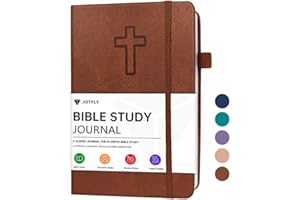 JOTFLY Bible Study Journal - Church Notes Notebook for Note Taking & Reflection - Guided Bible Study Notebook - Faith-Based Religious Gifts & Bible Study Supplies (Vintage Brown)