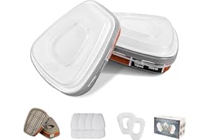 XIANZHO 6001 Filter Cartridges for Respirator Mask with Filters, Dust-Proof, Painting-Proof, Organic Vapor, Pollen and Chemical Cartridges (Brown)