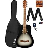 Fender FA-15 3/4-Scale Kids Steel String Acoustic Guitar - Moonlight Burst Bundle with Gig Bag, Tuner, Strap, Picks, Fender P