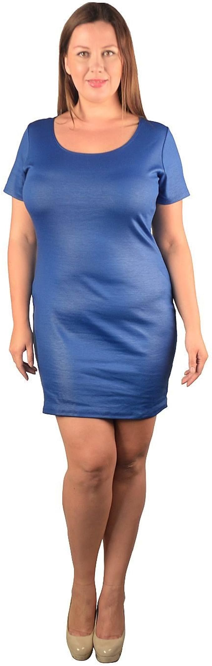 Amazon.com: Plus Size Plain Short Dress: Clothing