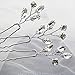 FXmimior Bridal Crystal Rhinestones Simple Hair Pins Wedding Evening Party Hair Accessories for Women Pack of 3 (silver)
