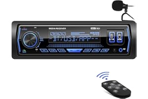 VOXXBASS Car Stereo Bluetooth Car Radio - Single Din AM FM Digital Media Receiver - LCD Display USB AUX SD EQ Subwoofer Quick Charge APP Remote Control
