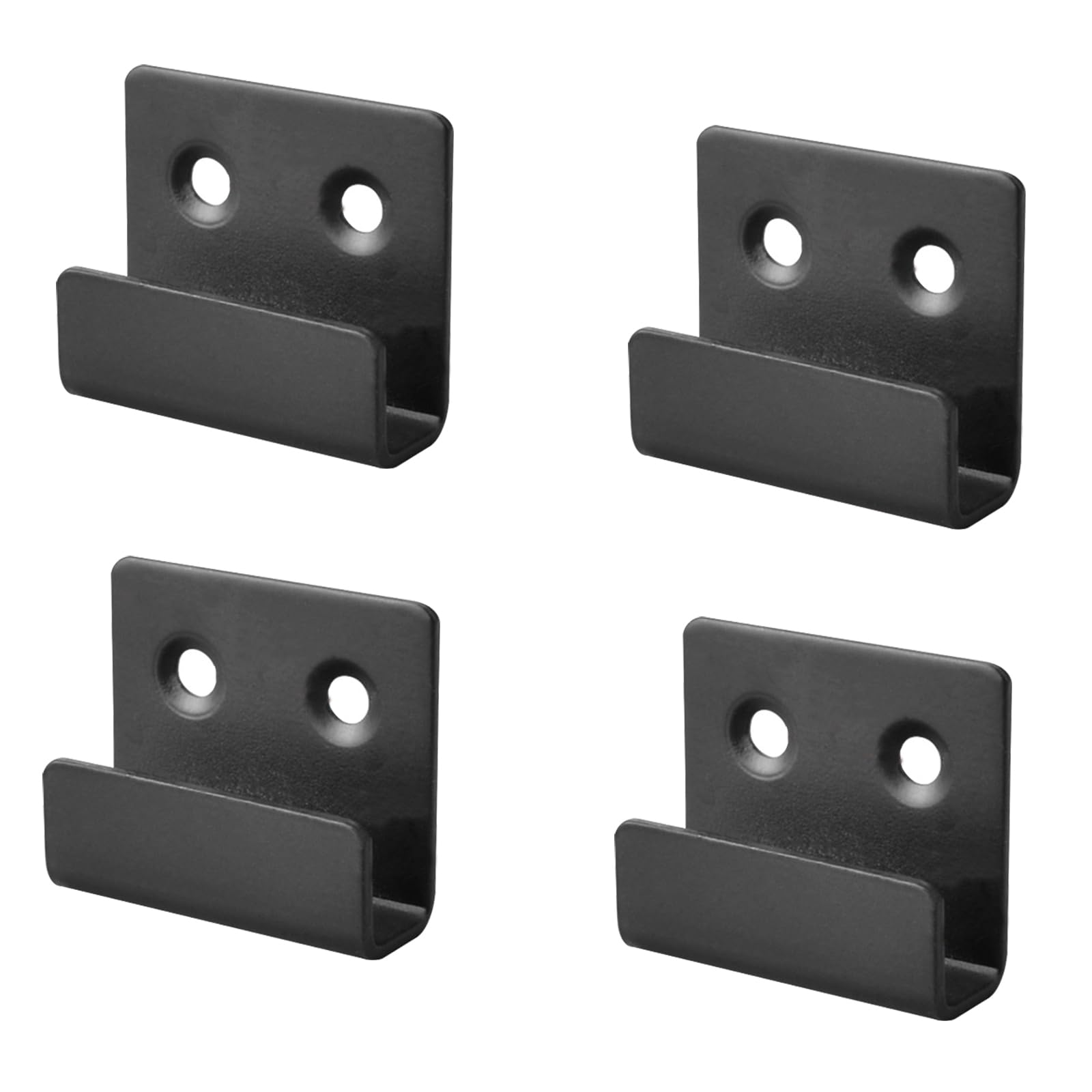 Leliafleury 4Pcs Ceramic Tile Display Bracket Stainless Steel Wall Hooks Flat J Hooks Black Picture Hanger Brackets for Home Kitchen Bathroom (Inner Width 20mm)