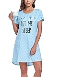 EISHOPEER Night Shirts for Women Short Sleeve Sleep