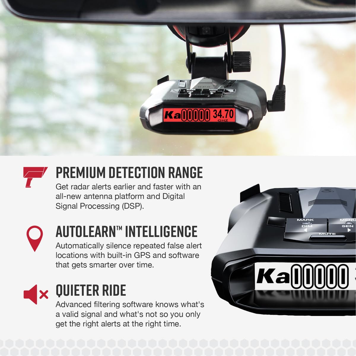 Cobra RAD 700i Laser Radar Detector & SC100 Smart Dash Cam + 2.5A Micro USB Hardwire Kit for Dash Cams: Long Range Front and Rear Detection, DSP, Full HD 1080P Resolution, Built-in WiFi & GPS