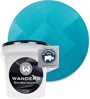 Wanders24® Tafelfarbe Metallic-Türkis (1 Liter) Blackboard Paint - Tafellack - abwischbare Wandfarbe - in 5 Farbtönen erhältlich - Made in Germany