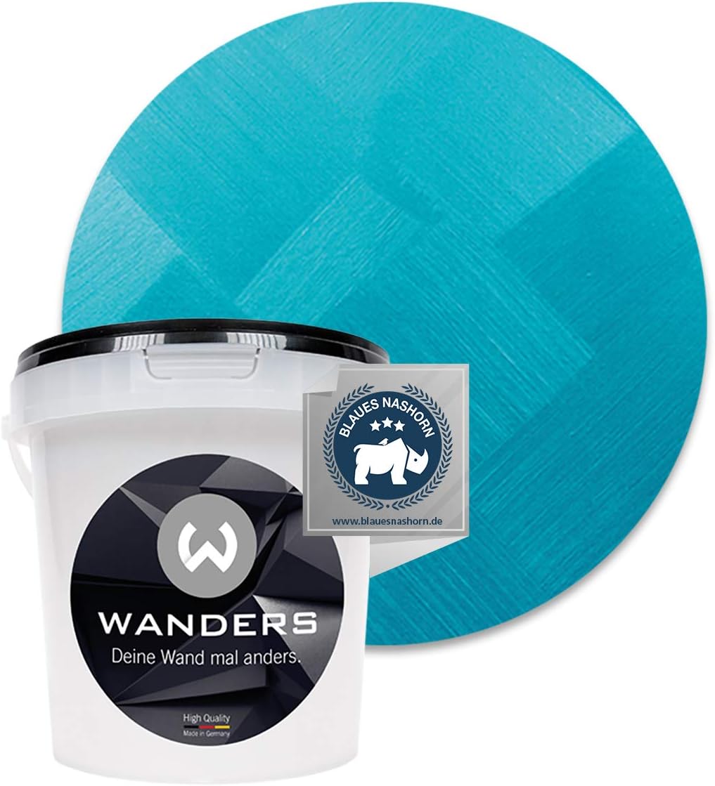 Wanders24® Tafelfarbe Metallic-Türkis (1 Liter) Blackboard Paint - Tafellack - abwischbare Wandfarbe - in 5 Farbtönen erhältlich - Made in Germany