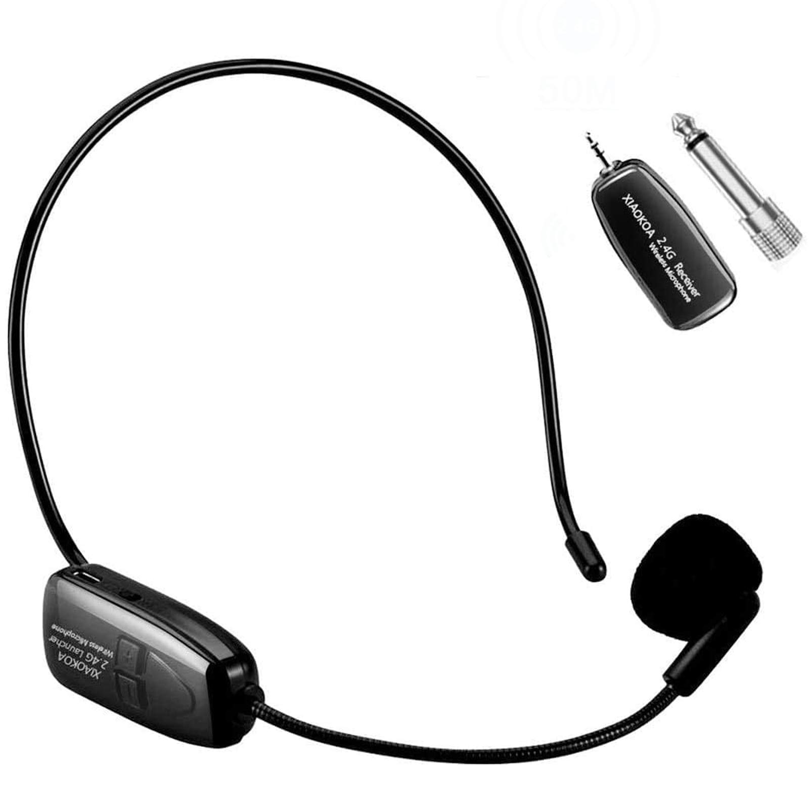 Wireless Microphone Headset, XIAOKOA 2.4G Wireless Mic, 50m Stable