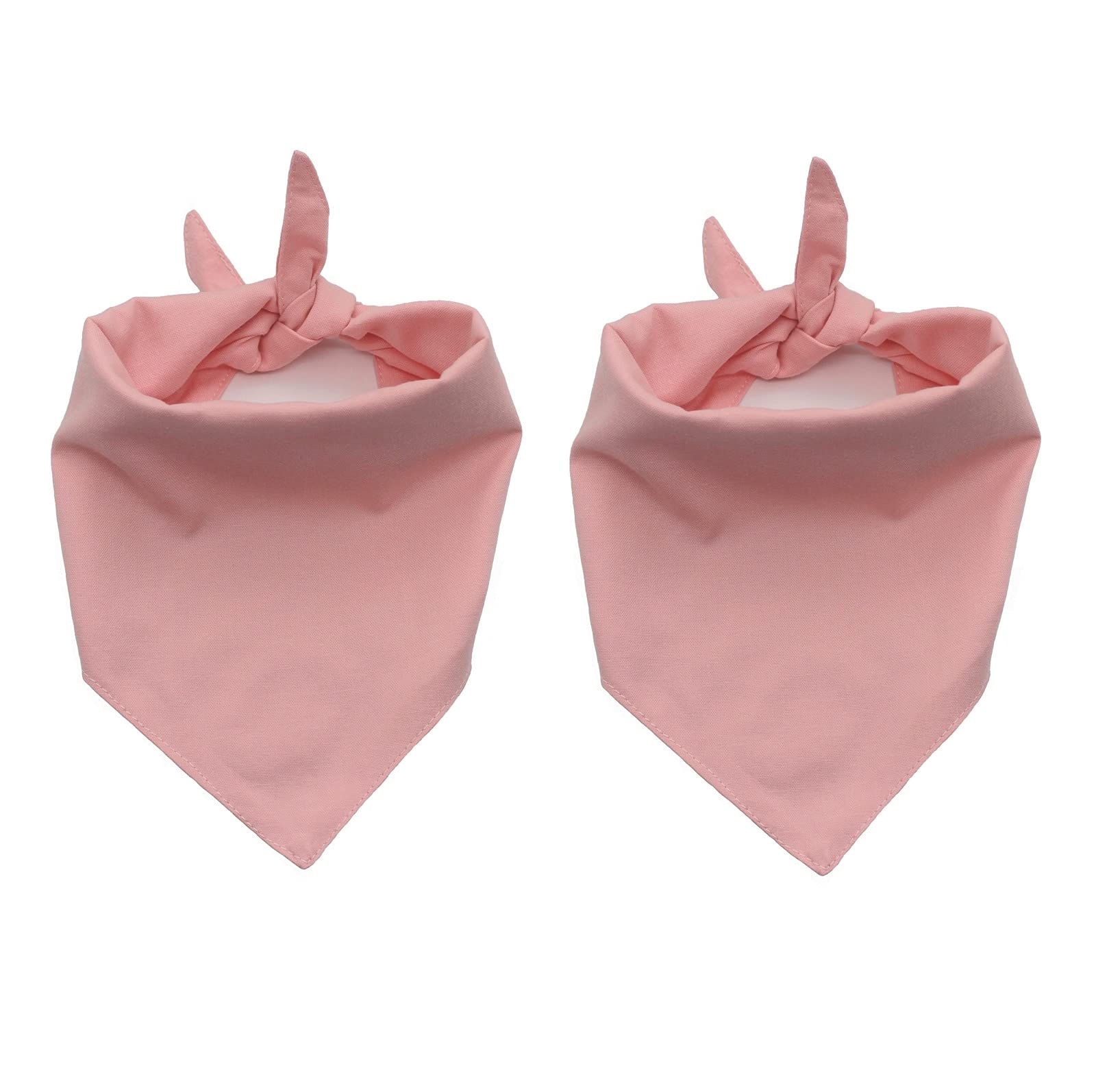 EechicSpace 2 Pack Blank Dog Bandana Dusty Pink Cotton Blank Dog Bandana for Small Medium Large Dogs — image 1