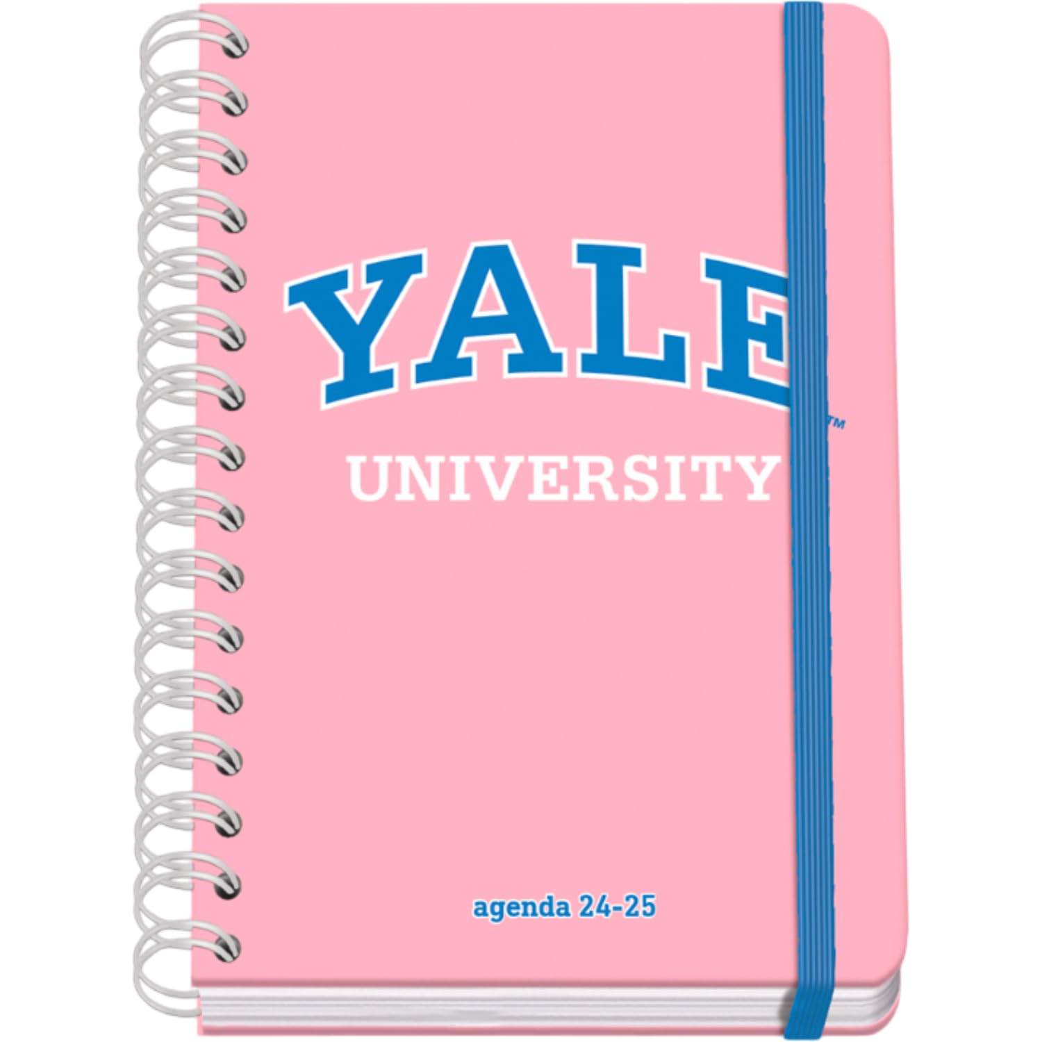 Dohe - School Diary 2024 2025 – Week View, Size A5 (15 x 21 cm), Ring Closure and Rubber, Spanish and English, 4 Sticker Pages, September to June, School Supplies - Yale University Pink Lady
