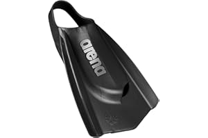 Arena Unisex Adult Powerfin Pro Swim Training Fins Men and Women Silicone Short Blade Flippers Left-Right Custom Design, Size