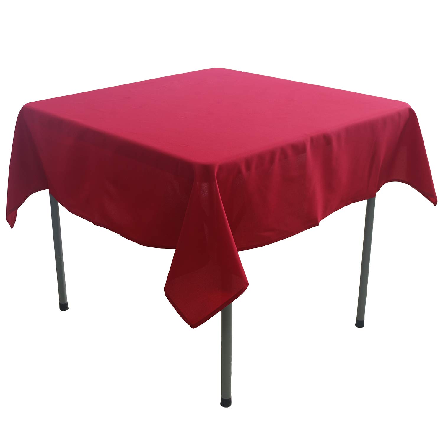 KaitatsuSen Square Polyester Fabric Tablecloth, Red, 150x150 cm