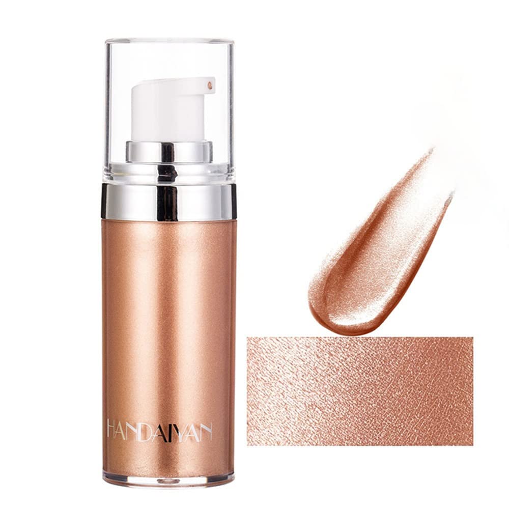 OCHILIMA 4 Colors Face Body Shimmer Body Cream Liquid Body Highlighter Long-lasting Shine Brighten Glitter Shimmering Body Cream for All Skin Types Bronzer (#02 Rose Gold)