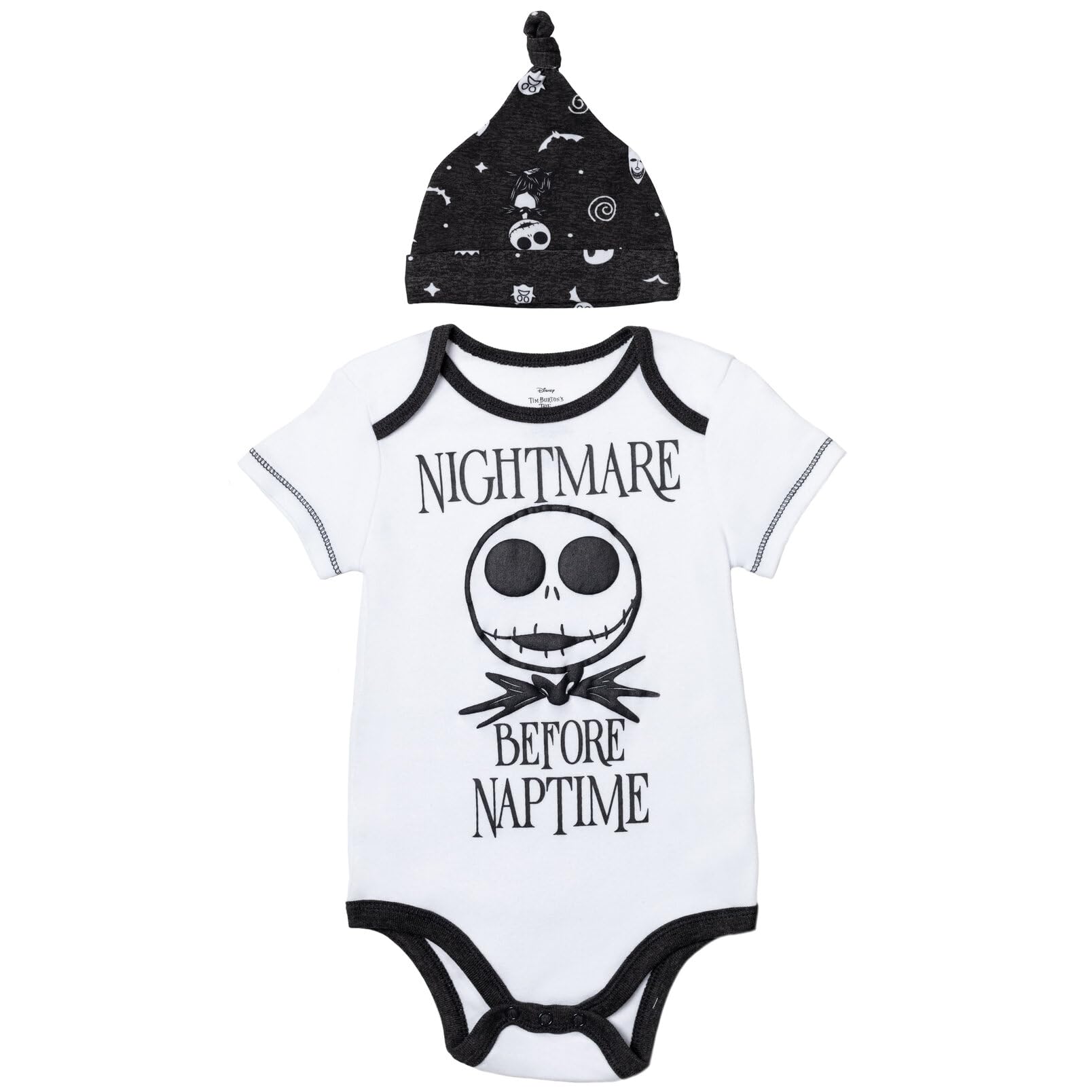 Disney Nightmare Before Christmas Zero Sally Oogie Boogie Baby Bodysuit Pants and Hat 3 Piece Outfit Set Newborn to Infant