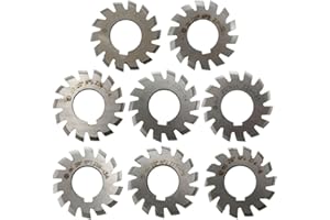 HSS Gear Mill Cutters 8PCS NO.1-NO.8 M0.4 M0.5 M0.6 M0.7 M0.8 M1 M1.25 M1.5 M2 M3 M4 Modulus PA20 Degrees HSS Gear Mill Cutte