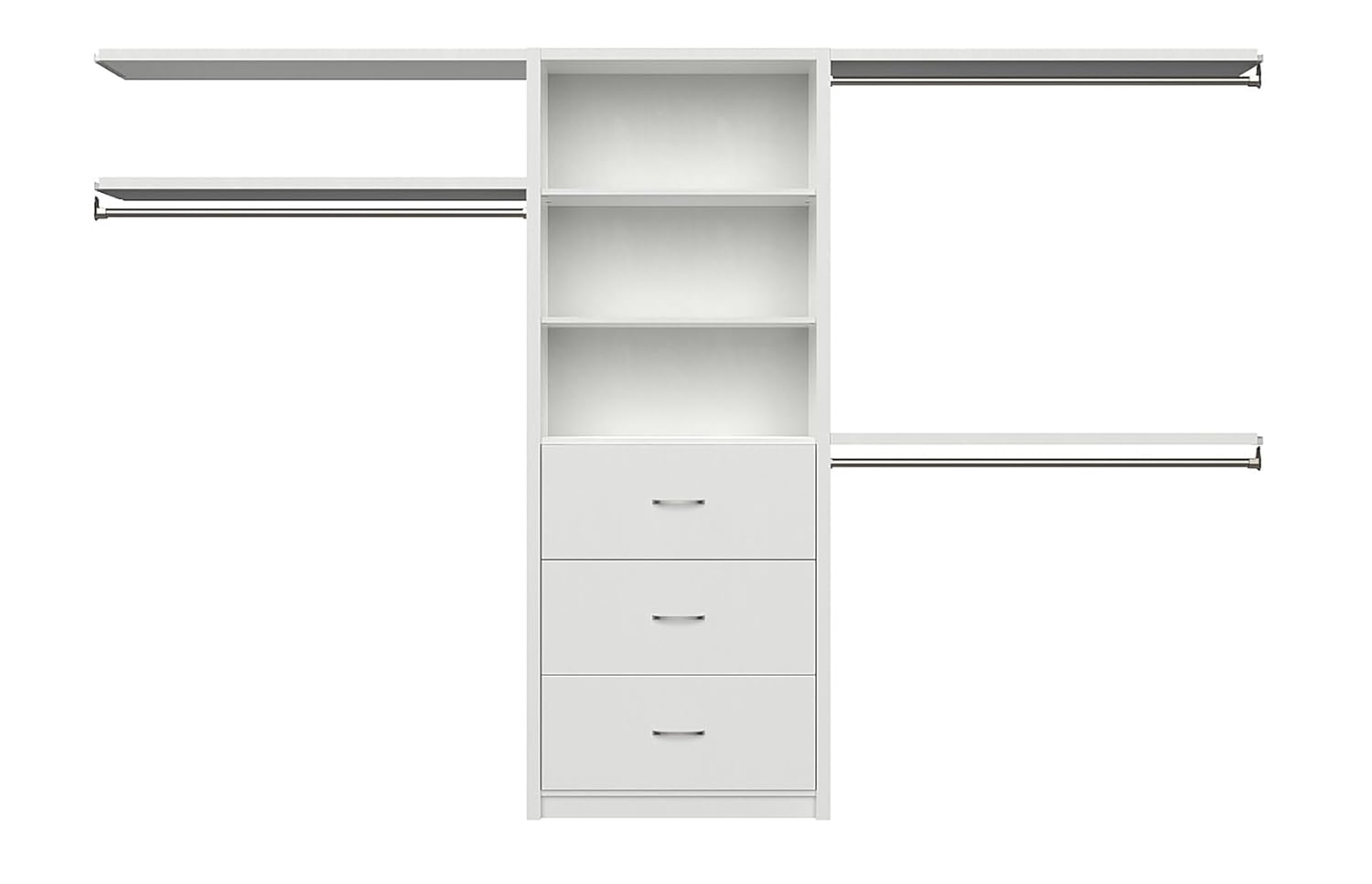 ClosetMaid 6105540 SpaceCreations 56" - 127" Wood Closet Organizer Kit, Classic White