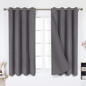 Amazon Com Homeideas 100 Blackout Curtains Wide 52 X 63 Inches