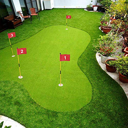 Barbella 4 Packs Golf Flagsticks-34 Inch Golf Pin Flags for Driving Range Backyard Practice Hole Cup with Flag, Portable 2-Section Design Golf Practice Putting Green - Thumbnail 3