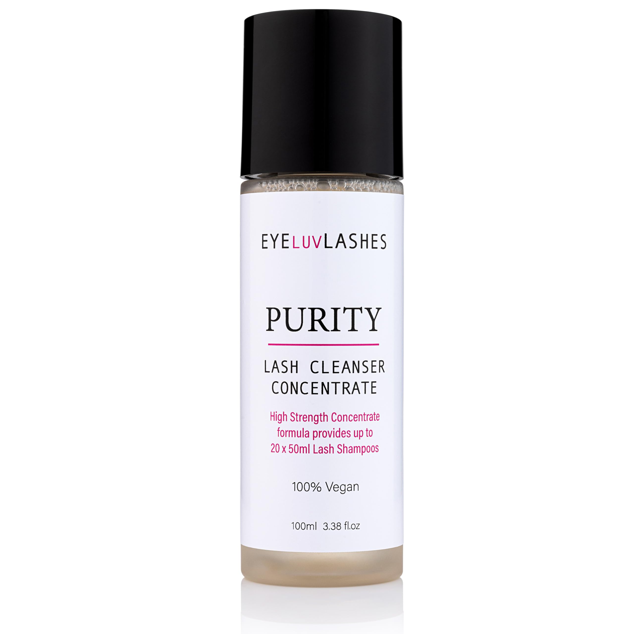 Purity Lash Cleanser Concentrate 100ml Lash Foaming Shampoo Eyelash Extension Shampoo Oil Free Concentrate makes 20 x 50ml Bottles
