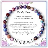 YBISNAIRE Christmas Mothers Day Birthday Gifts for Mom Mama Grammy Nonna Grandma Granny Gigi Mimi Imperial Jasper Stone Beaded Bracelets Jewelry Gifts for Women
