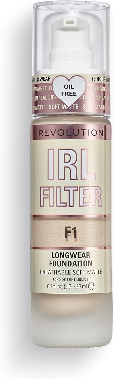 Makeup Revolution IRL Filter Longwear Foundation F1 Fair to Light, 23ml