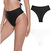 Kepblom Women's Thong Rave Bottoms High Waisted Bikini Bottom High Cut Panties for Dance Festival