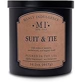 Manly Indulgence Suit & Tie Scented Candles for Men, 2 Wick, 16.5 oz, Premium Soy Blend Wax, 60H Burn, Candles for Home Scented - Made in The USA