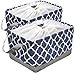Sorbus Storage Basket Bin Set, Collapsible Rectangular Fabric Storage Organizer Basket with Drawstring Closure & Carry Handles for Laundry, Toys, Clothes, and more, 2-Pack (Blue Pattern)