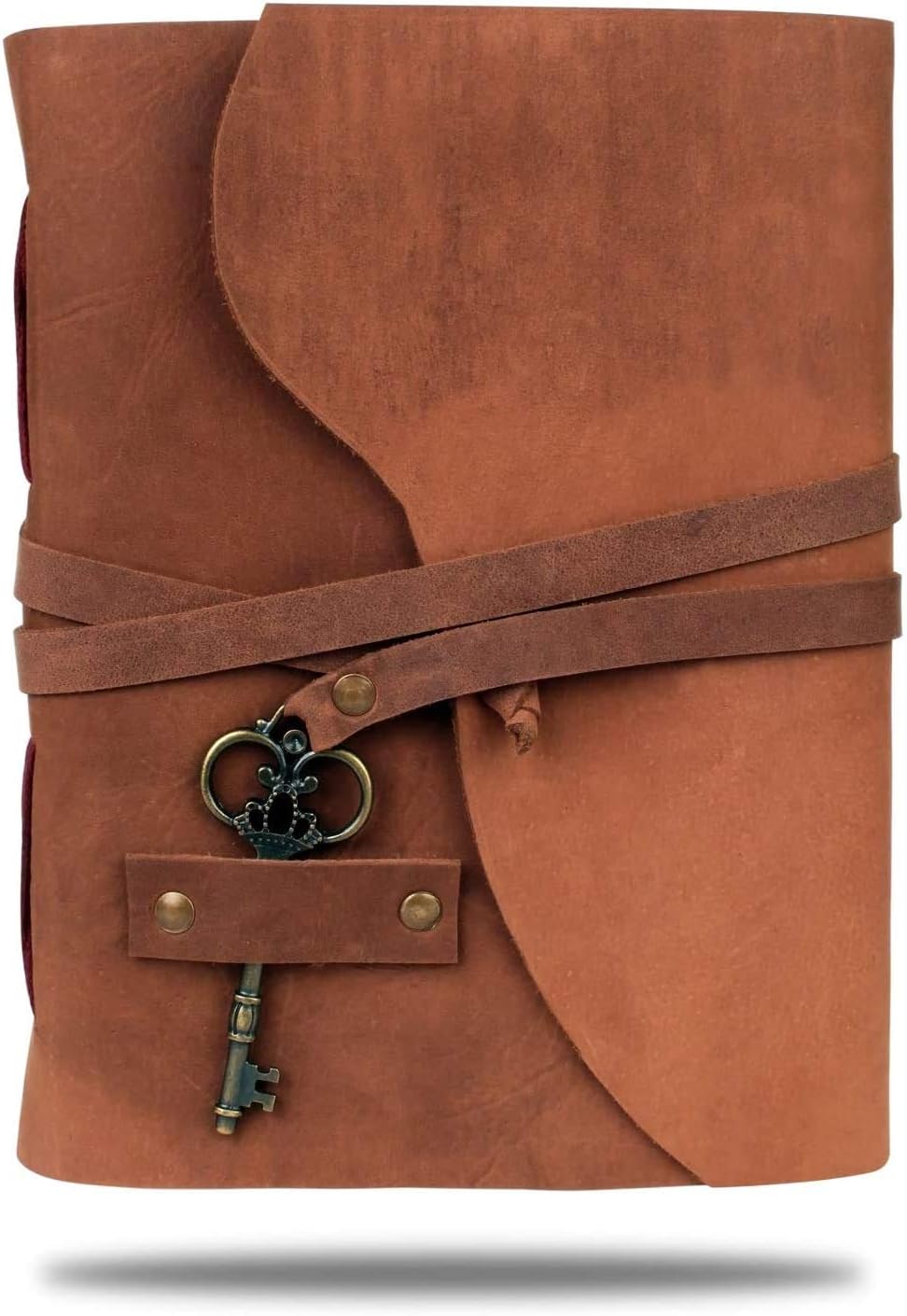 Overdose Buff with key designed Handmade Leather Celtic Griffin Journal Daily Planner Handbook Diary Sketchbook Size 6x8 Inches