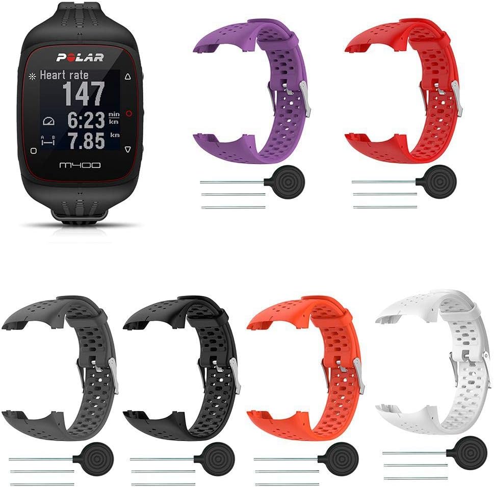 FOONEE - Correa de Silicona para Reloj Polar M400 M430, Correa de Reloj de Pulsera de Repuesto para Polar M400 M430 GPS Running Smart Sports Watch