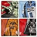STAR WARS Plate Set of 4 - Dishwasher Safe - Features Yoda, Darth Vader, R2D2 and Chewbacca
