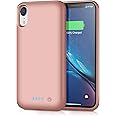 Trswyop Battery Case for iPhone XR, 6800mAh Portable Charging Case, Extended Battery Protective Charger (6.1 inch) - Rose Gold
