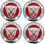 4 NEW JAGUAR S TYPE X TYPE XJ8 XK8 XKR WHEEL CENTER CAP RED WITH LETTERS